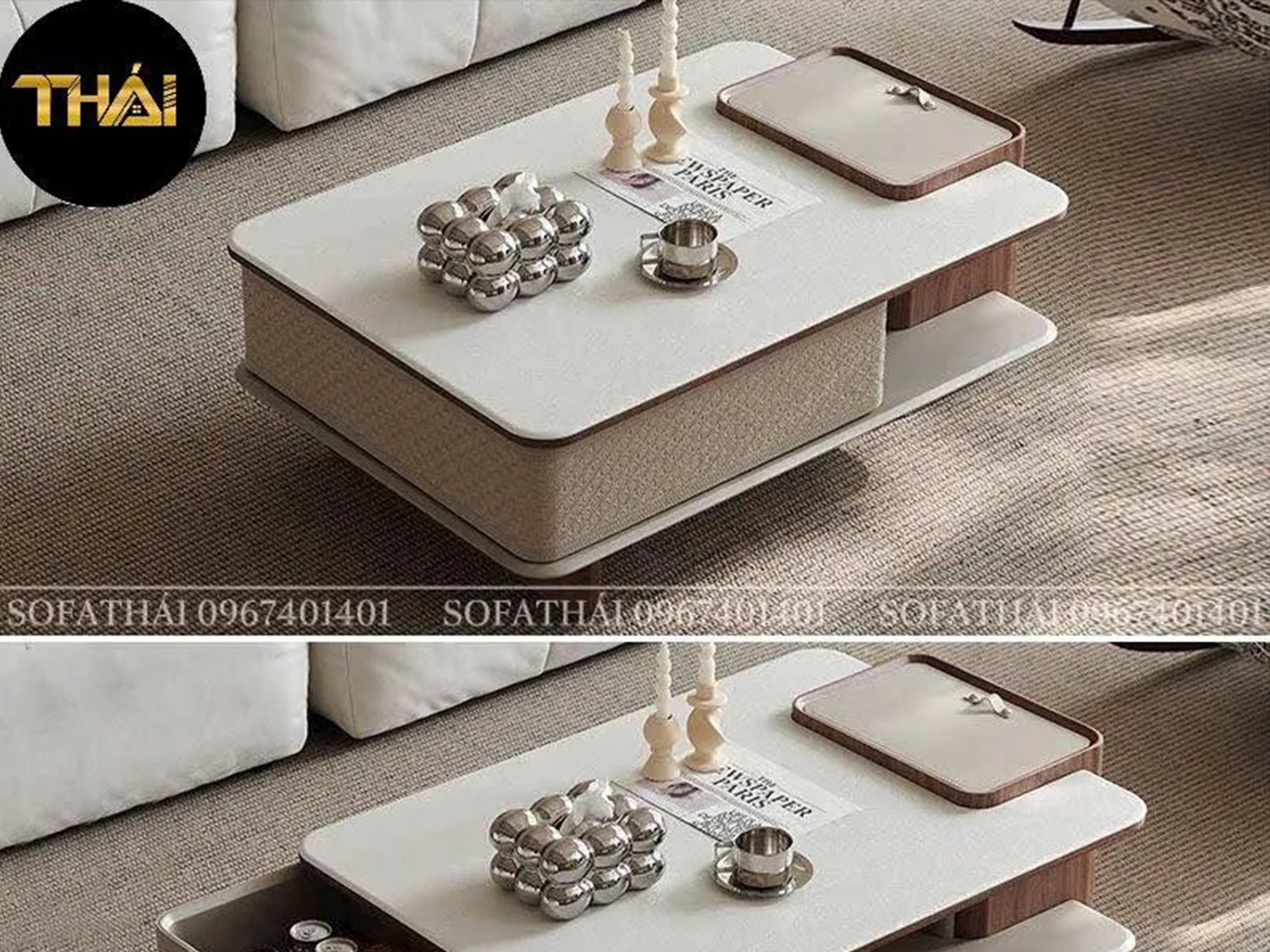 Bàn Trà Mặt Đá Ceramic Hiện Đại