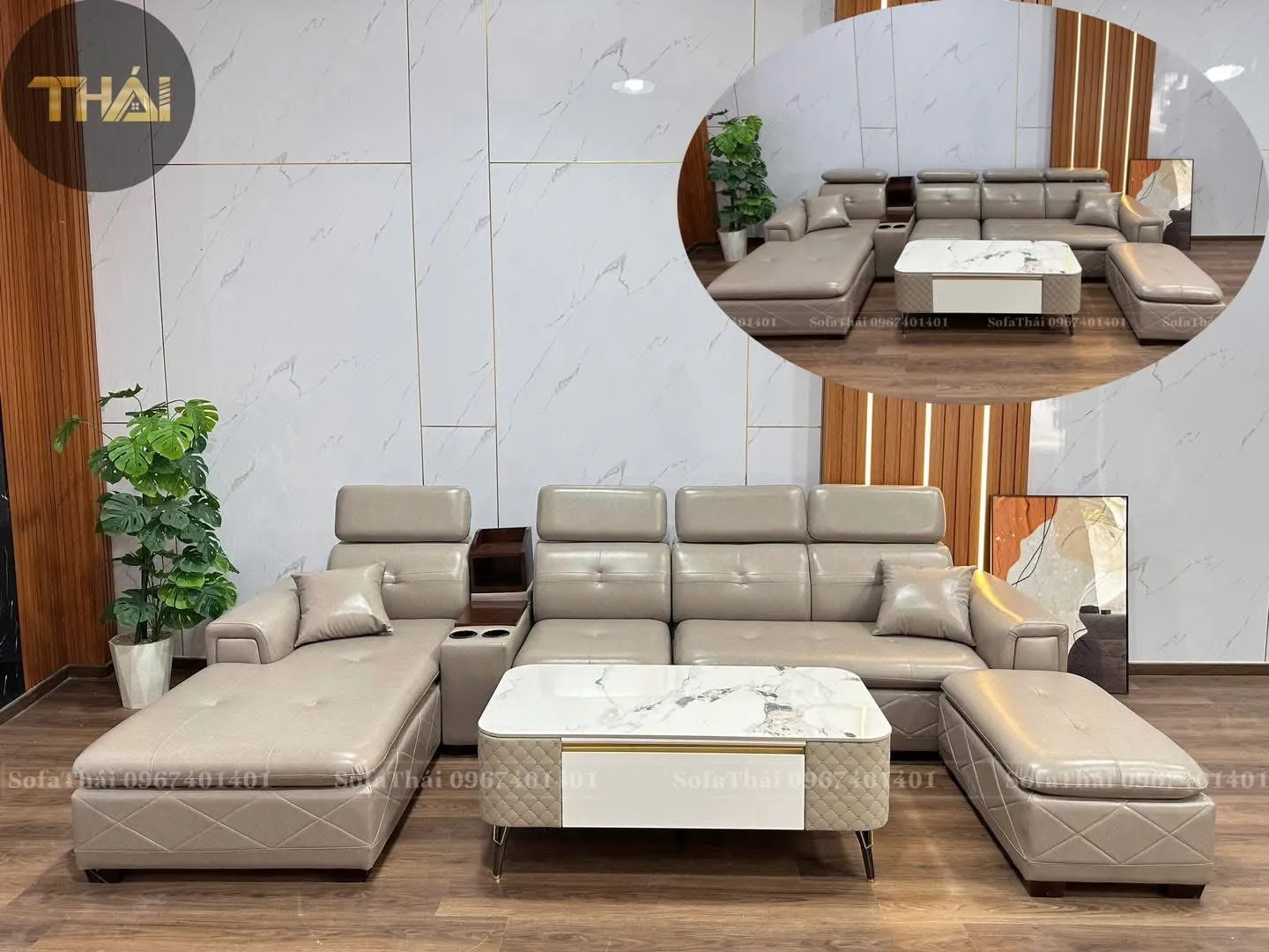 Ghế Sofa Góc L + Bàn Trà Nhập Khẩu 02