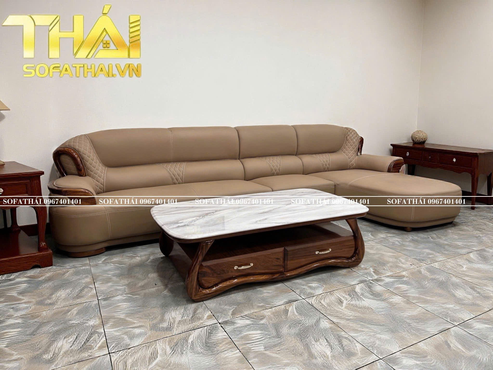 Ghế Sofa Da Bò Ý Góc L Cao Cấp