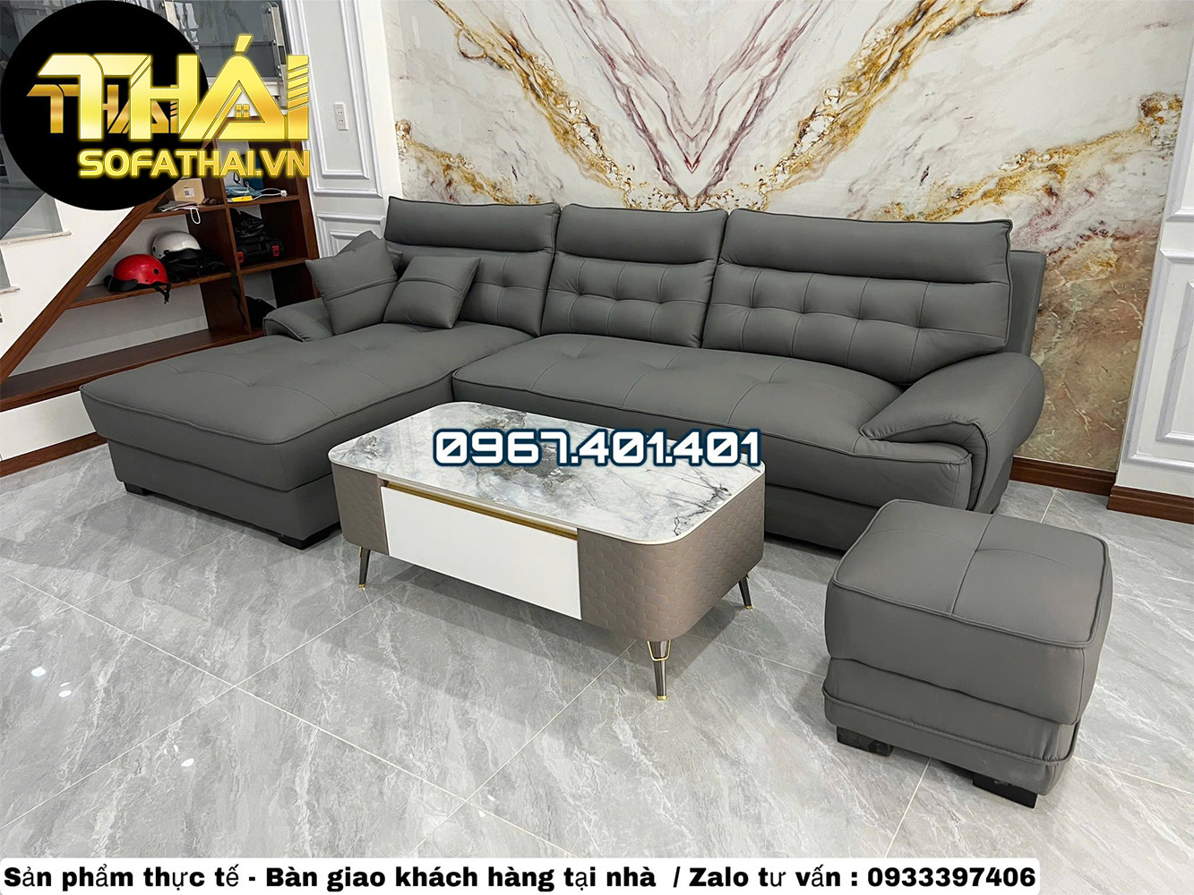 Ghế Sofa Góc L Cao Cấp Kết Hợp Bàn Trà Nhập Khẩu