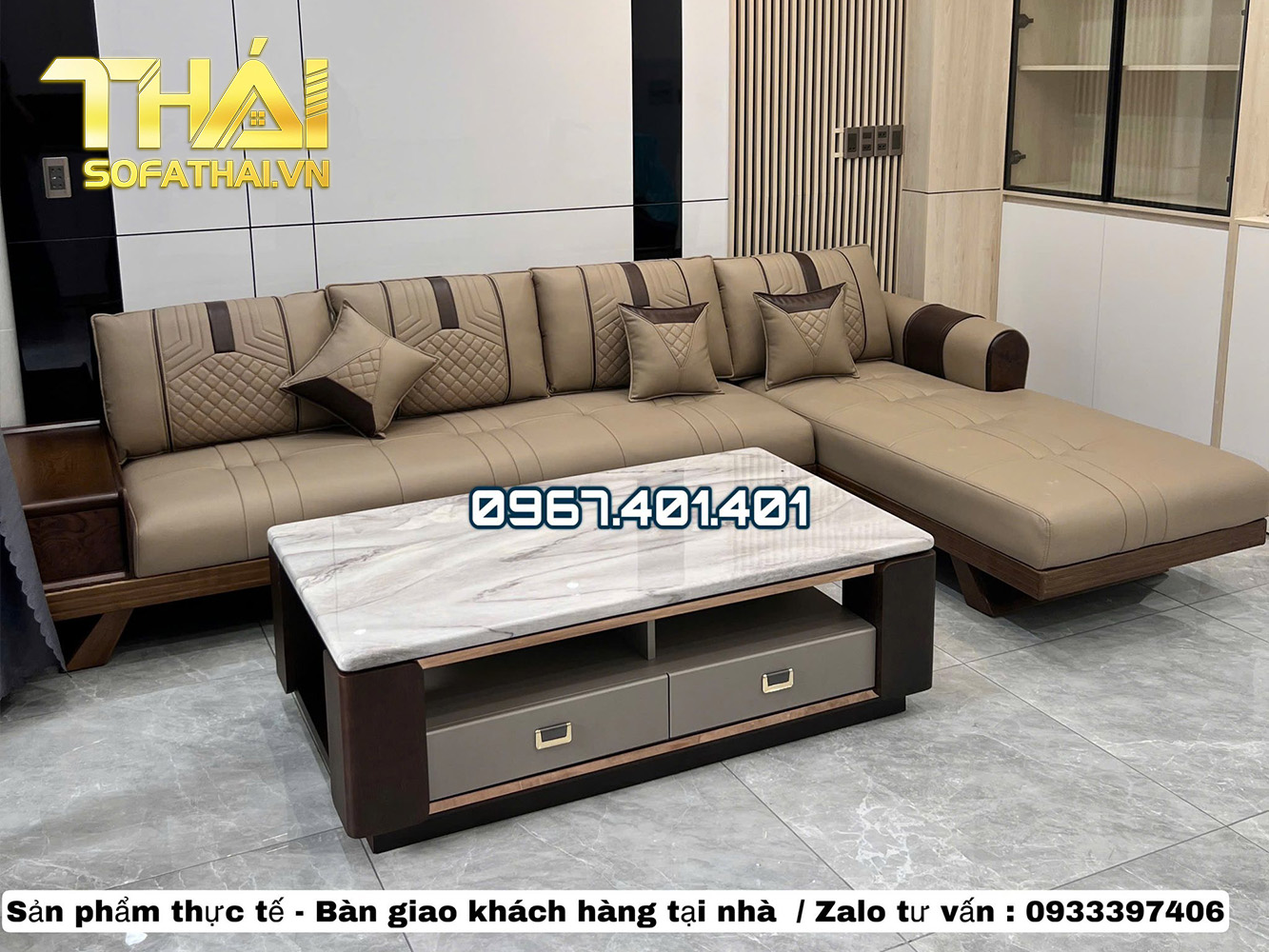 Ghế Sofa Góc L Gỗ Hiện Đại Sang Trọng