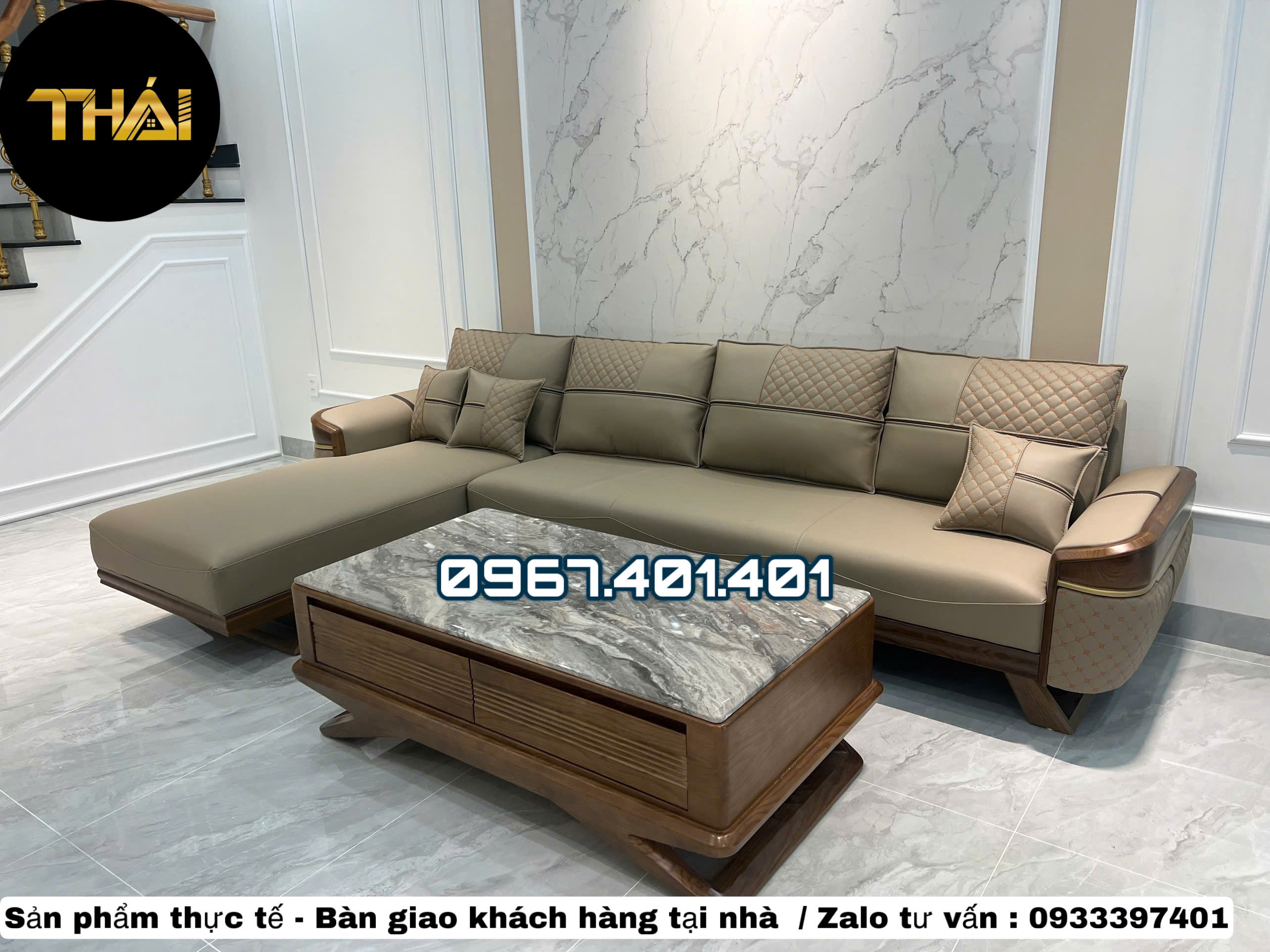 Ghế Sofa Góc L Gỗ Hiện Đại Sang Trọng Cao Cấp