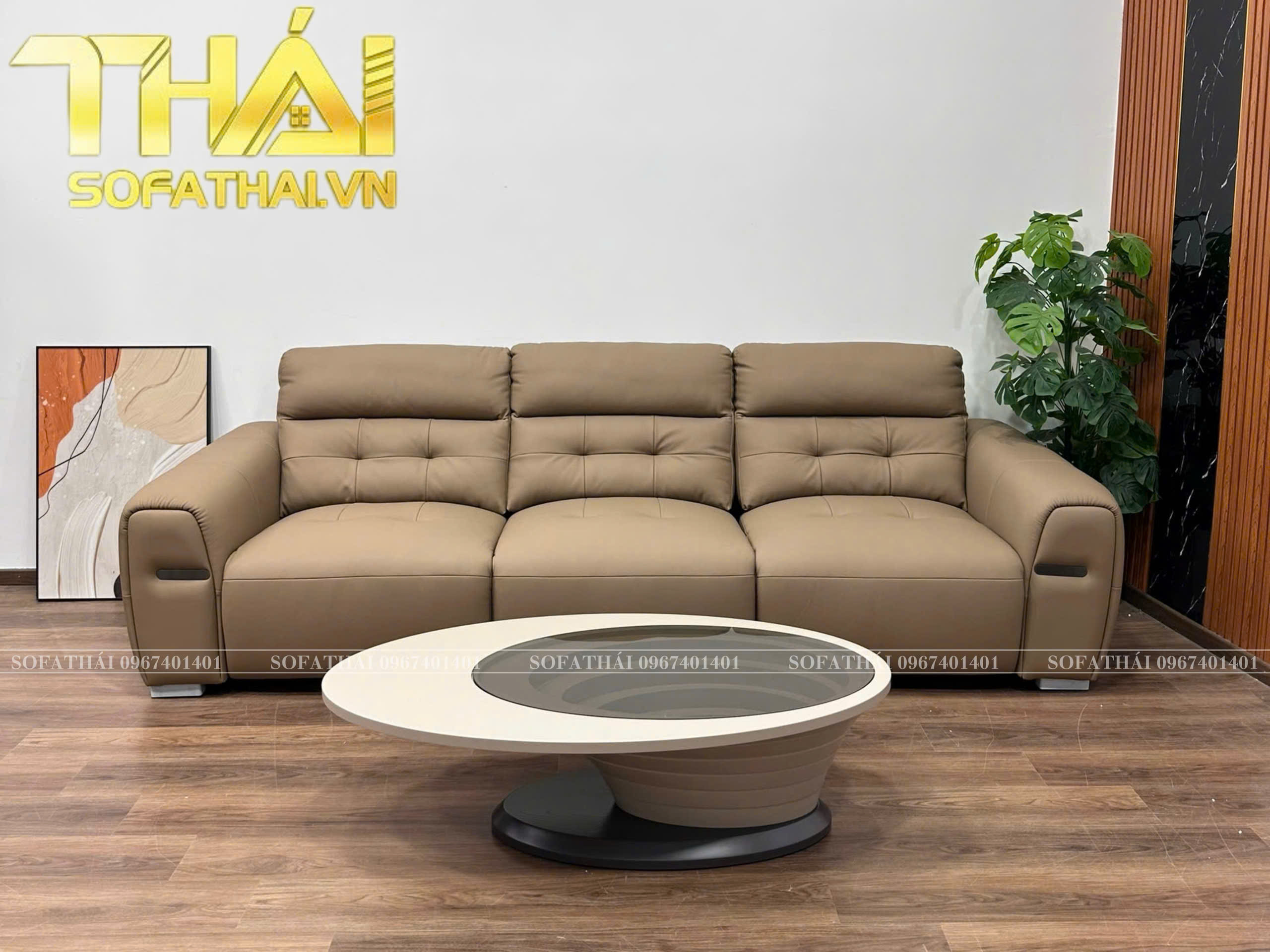 Ghế Sofa Băng Da Bò Ý Phong Cách Hiện Đại Độc Đáo 2m8