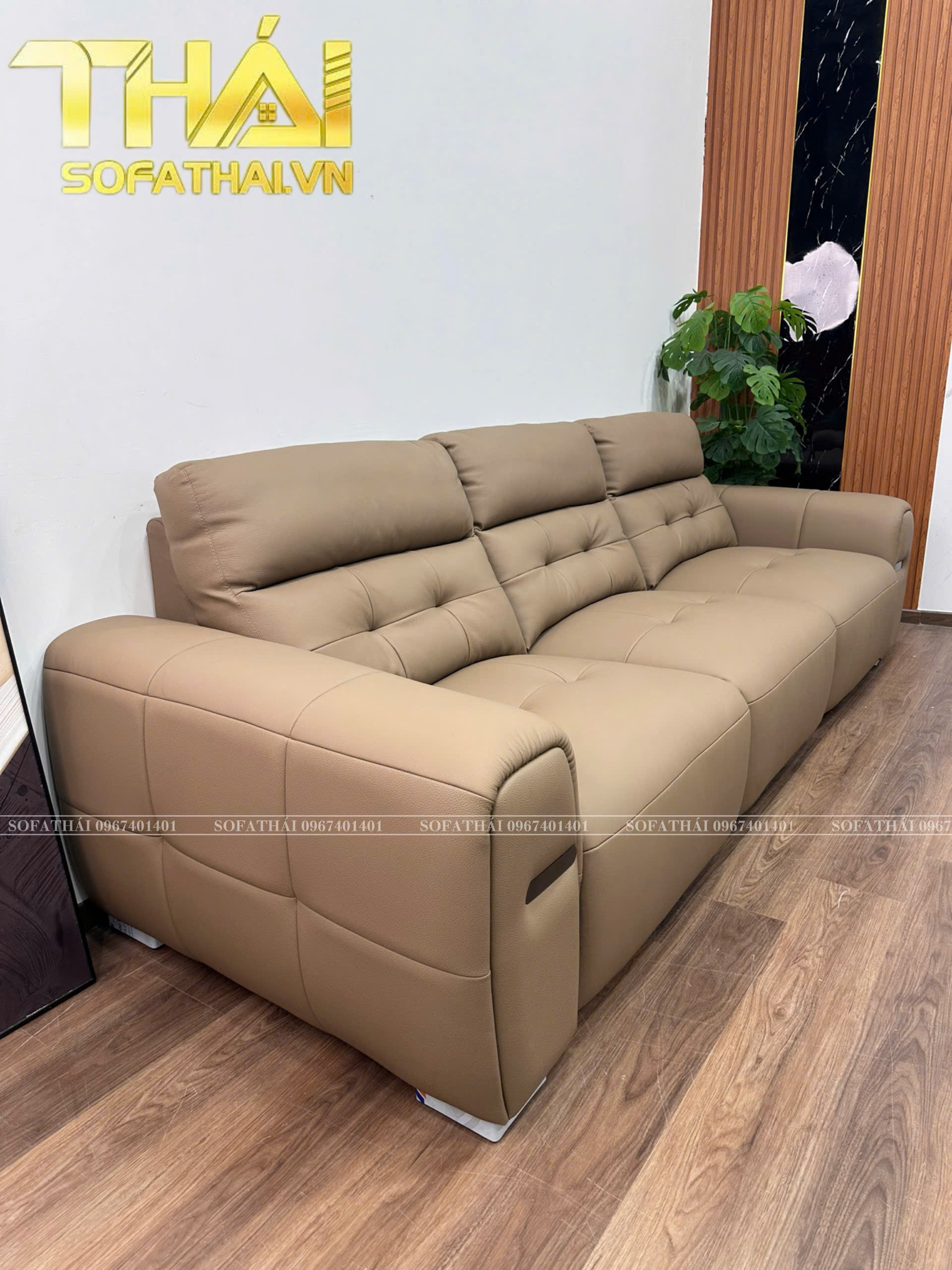 Ghế Sofa Băng Da Bò Ý Phong Cách Hiện Đại Độc Đáo 2m8 - Ảnh 6