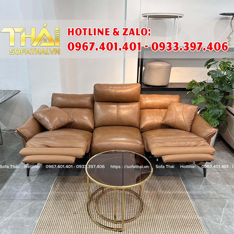 Ghế Sofa Băng 2m3 Da Bò Ý Chỉnh Điện Thông Minh