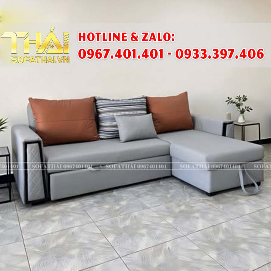 Ghế Sofa Giường Góc L Kéo Ra Thành Giường Hiện Đại